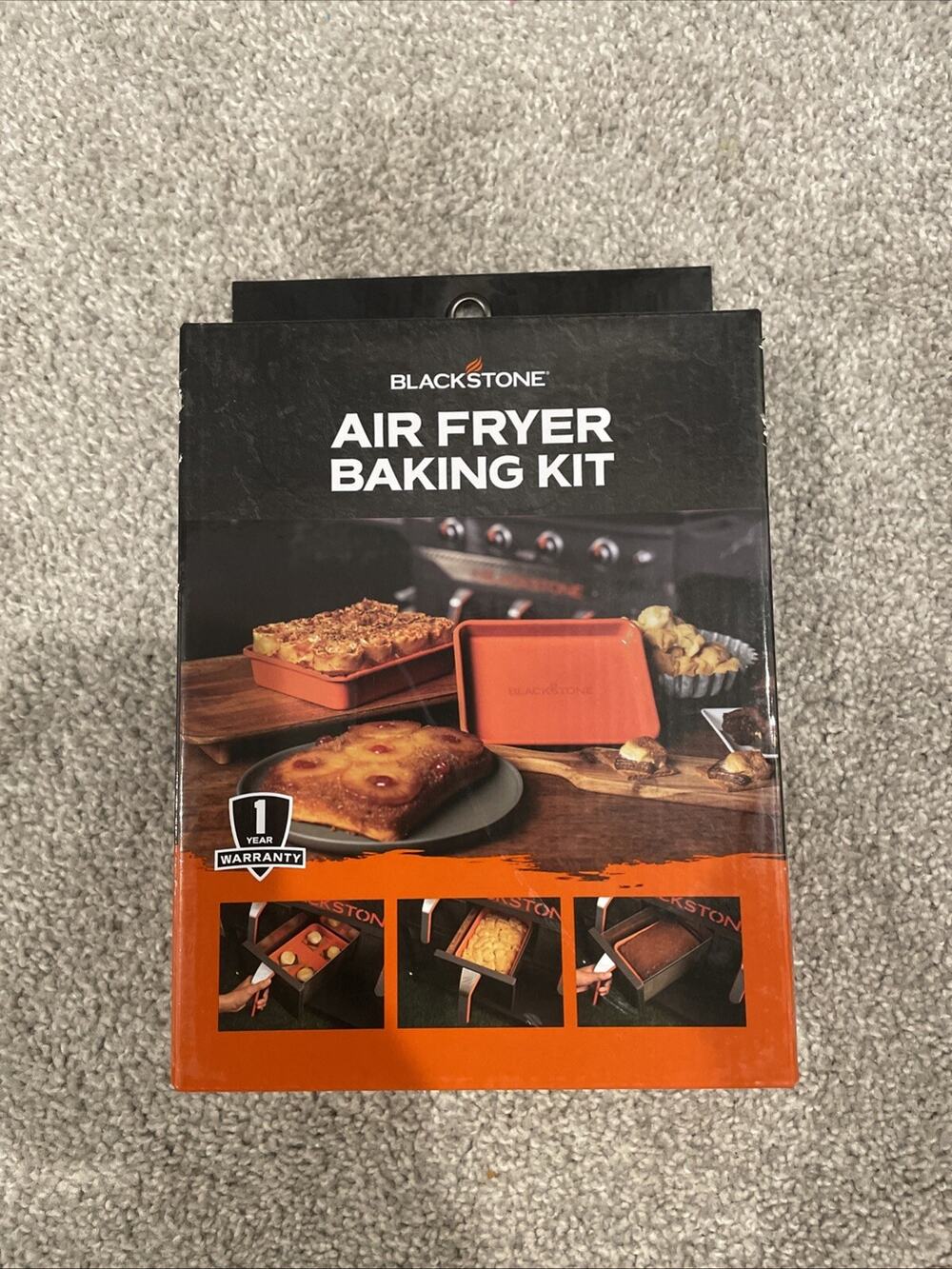 BLACKSTONE Non-Stick Air Fryer Baking Tray & Pan Set in Orange-2-Piece - NEW!